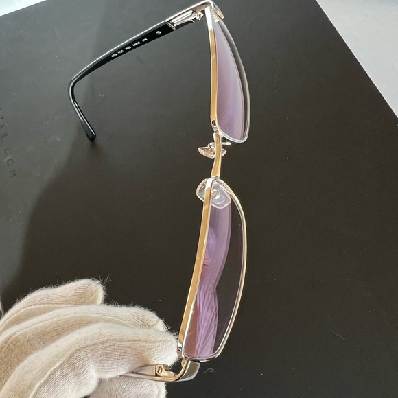 🆕 VERSACE Silver-Tone Metal Rimmed Clear Glasses 54-16-140mm • RX Friendly • NIB - Picture 9 of 13